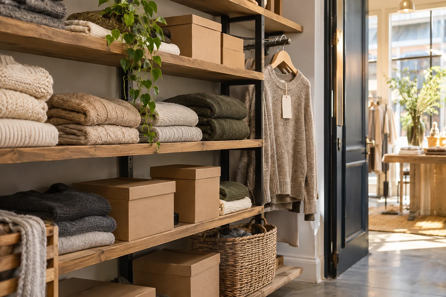 Organized boutique inventory and supplies